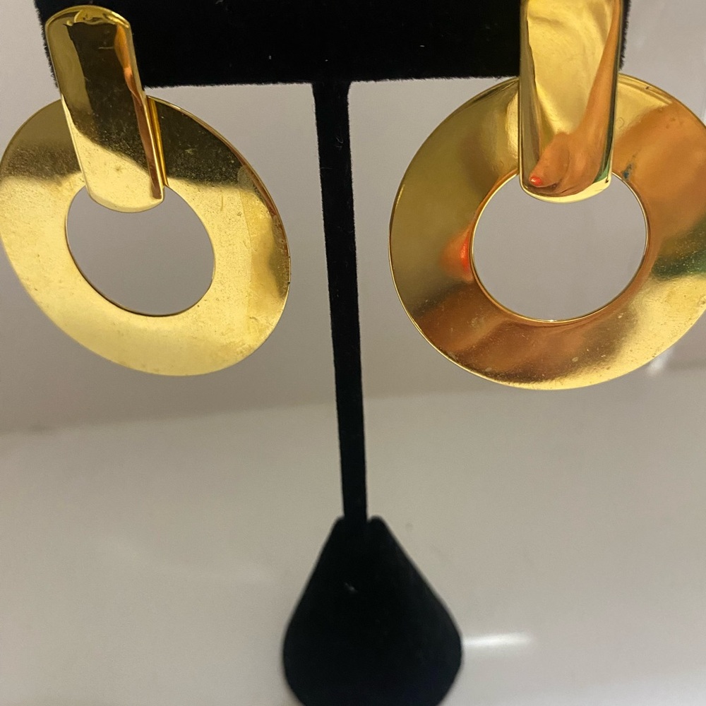 Gold Circle Drop Earrings - Women Jewelry